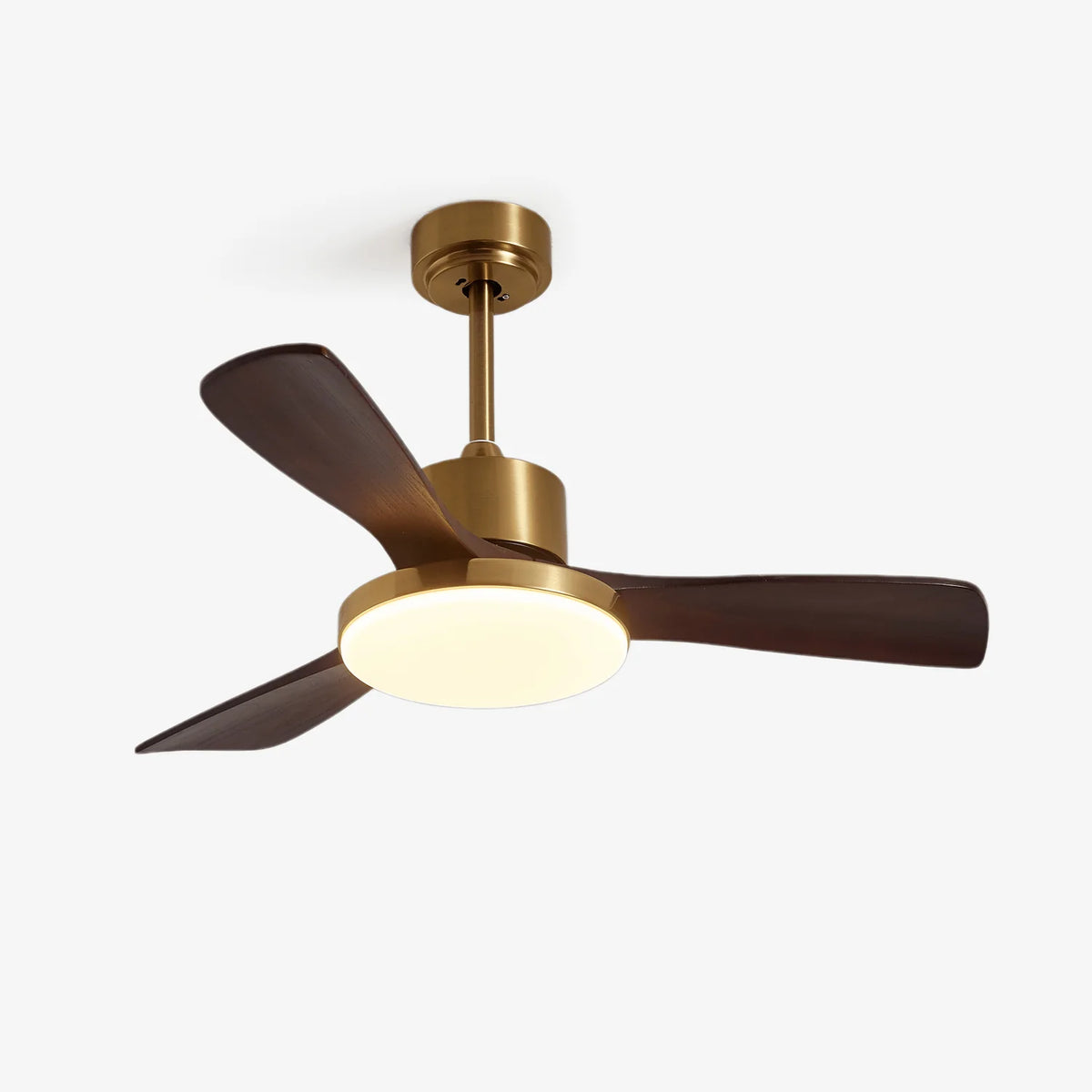 Ceiling Fan Wood Blades Integrated LED Remote Control
