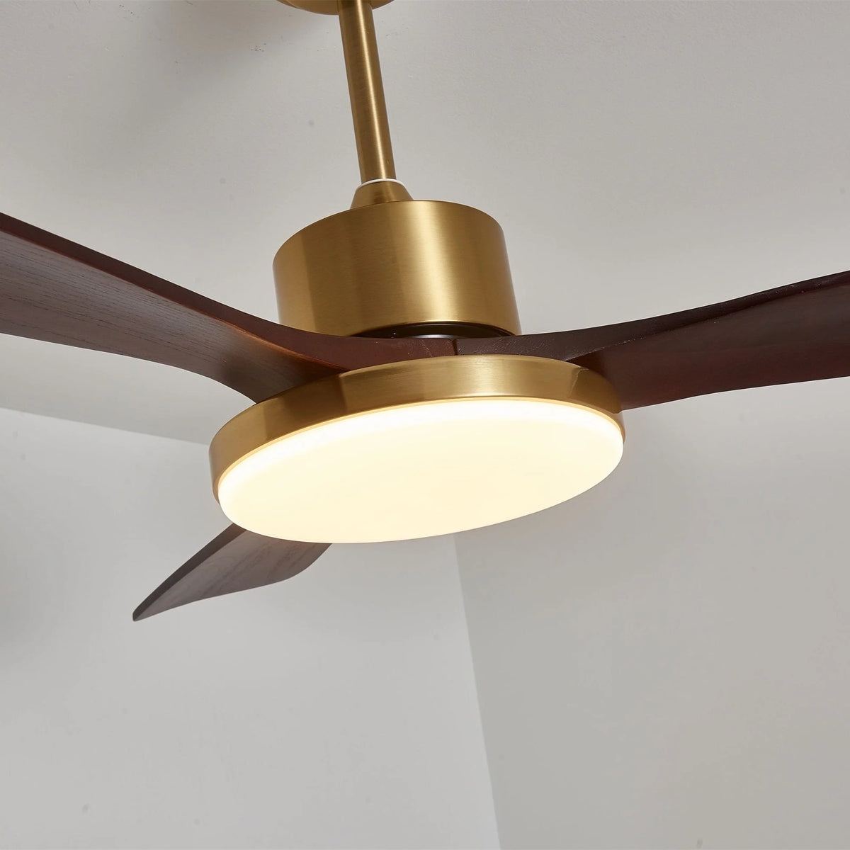 Ceiling Fan Wood Blades Integrated LED Remote Control