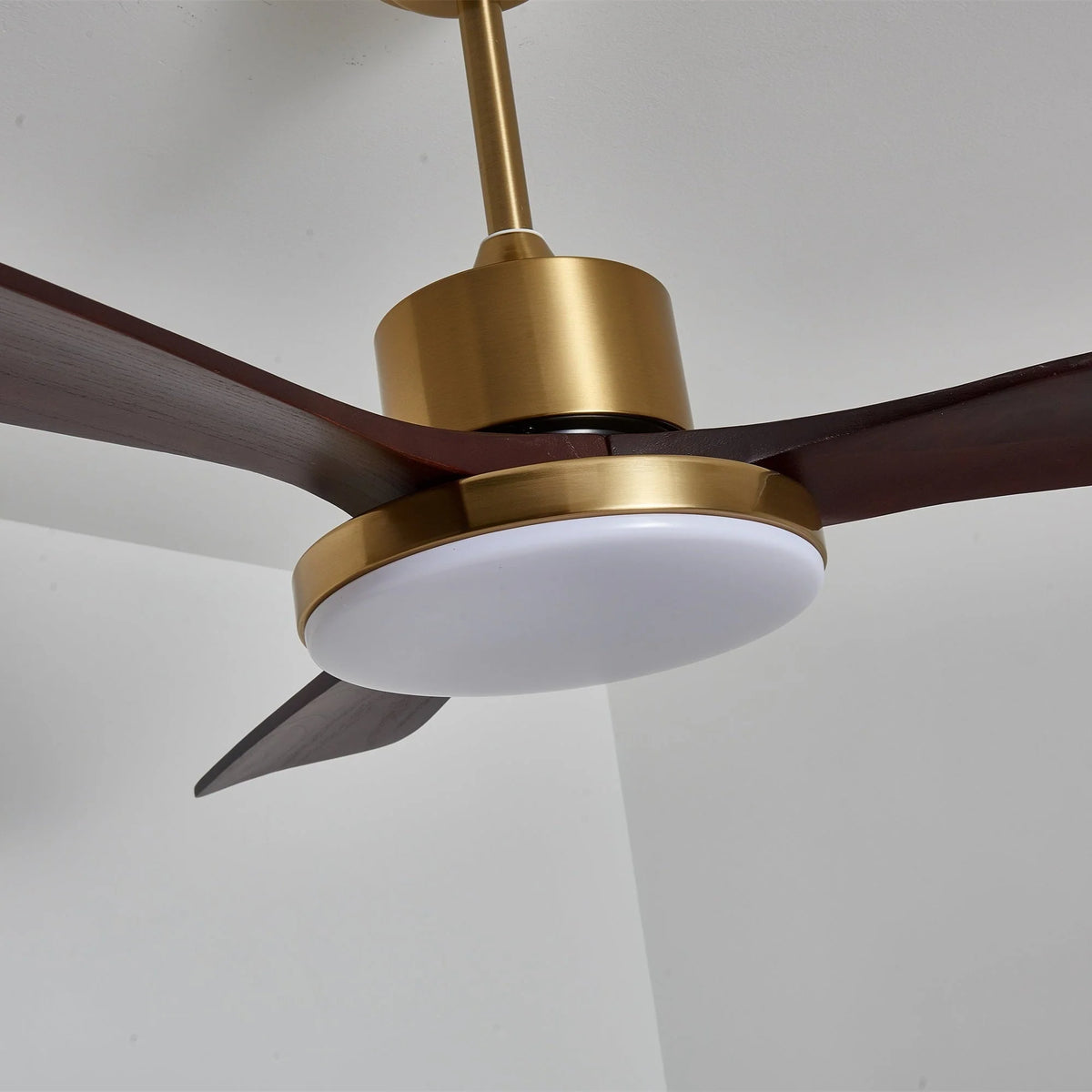 Ceiling Fan Wood Blades Integrated LED Remote Control