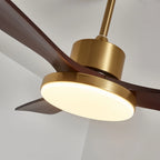 Ceiling Fan Wood Blades Integrated LED Remote Control