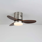 Ceiling Fan Wood Blades Integrated LED Remote Control