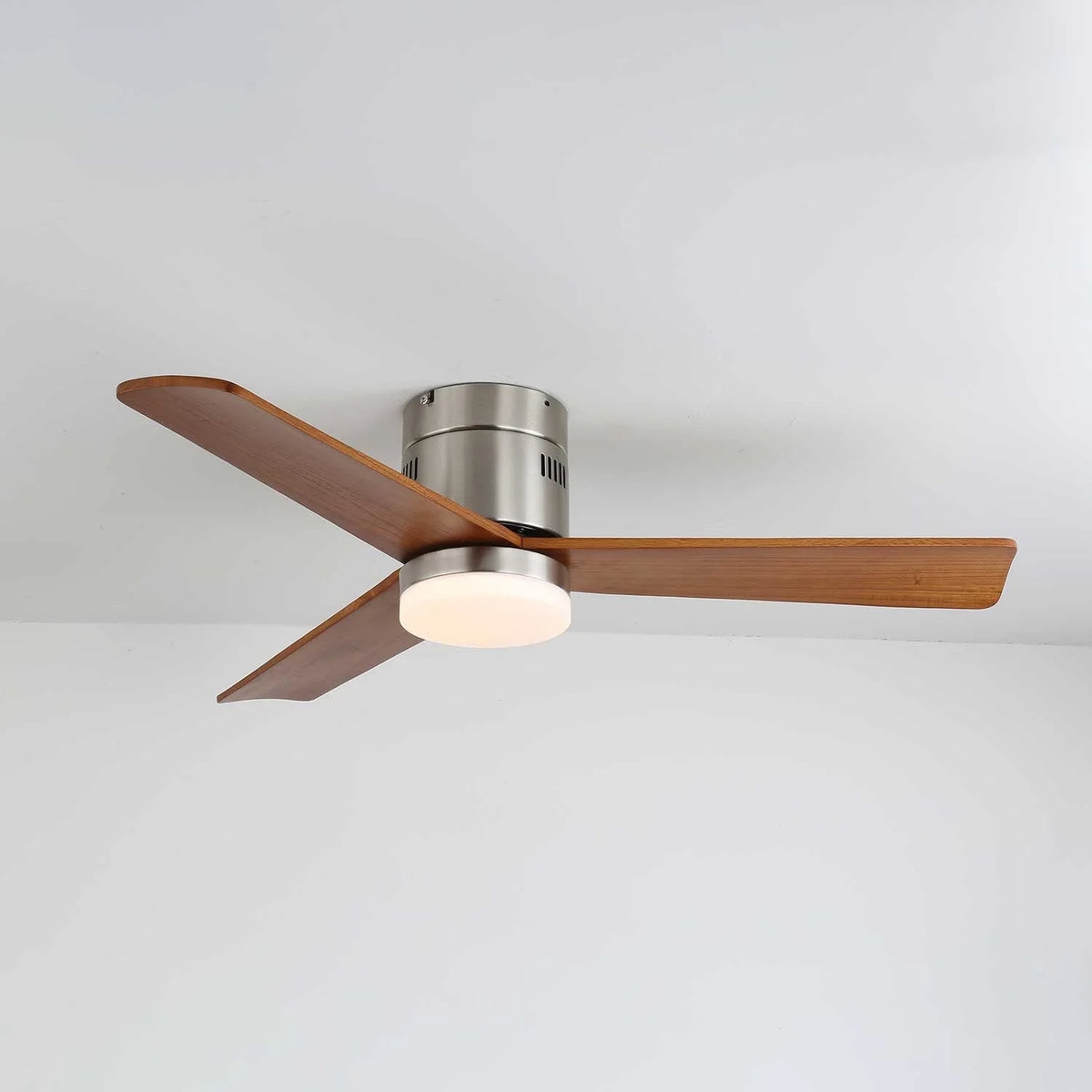 Ceiling Fan Wood Blades Integrated LED Remote Control