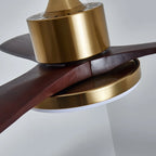 Ceiling Fan Wood Blades Integrated LED Remote Control