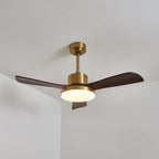 Ceiling Fan Wood Blades Integrated LED Remote Control