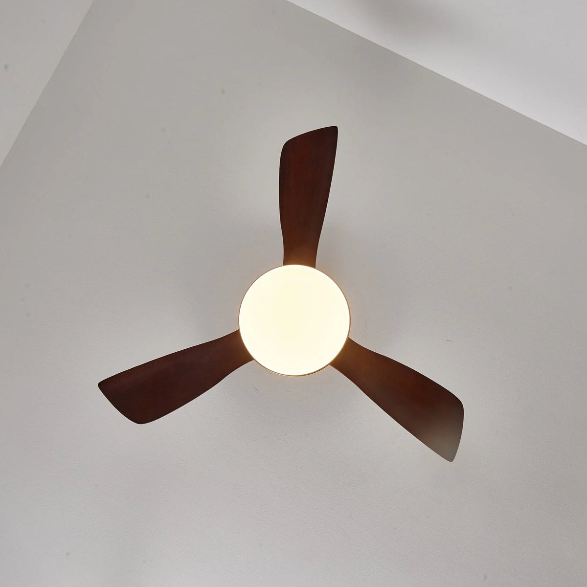 Ceiling Fan Wood Blades Integrated LED Remote Control