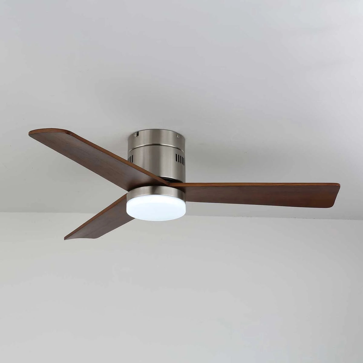 Ceiling Fan Wood Blades Integrated LED Remote Control