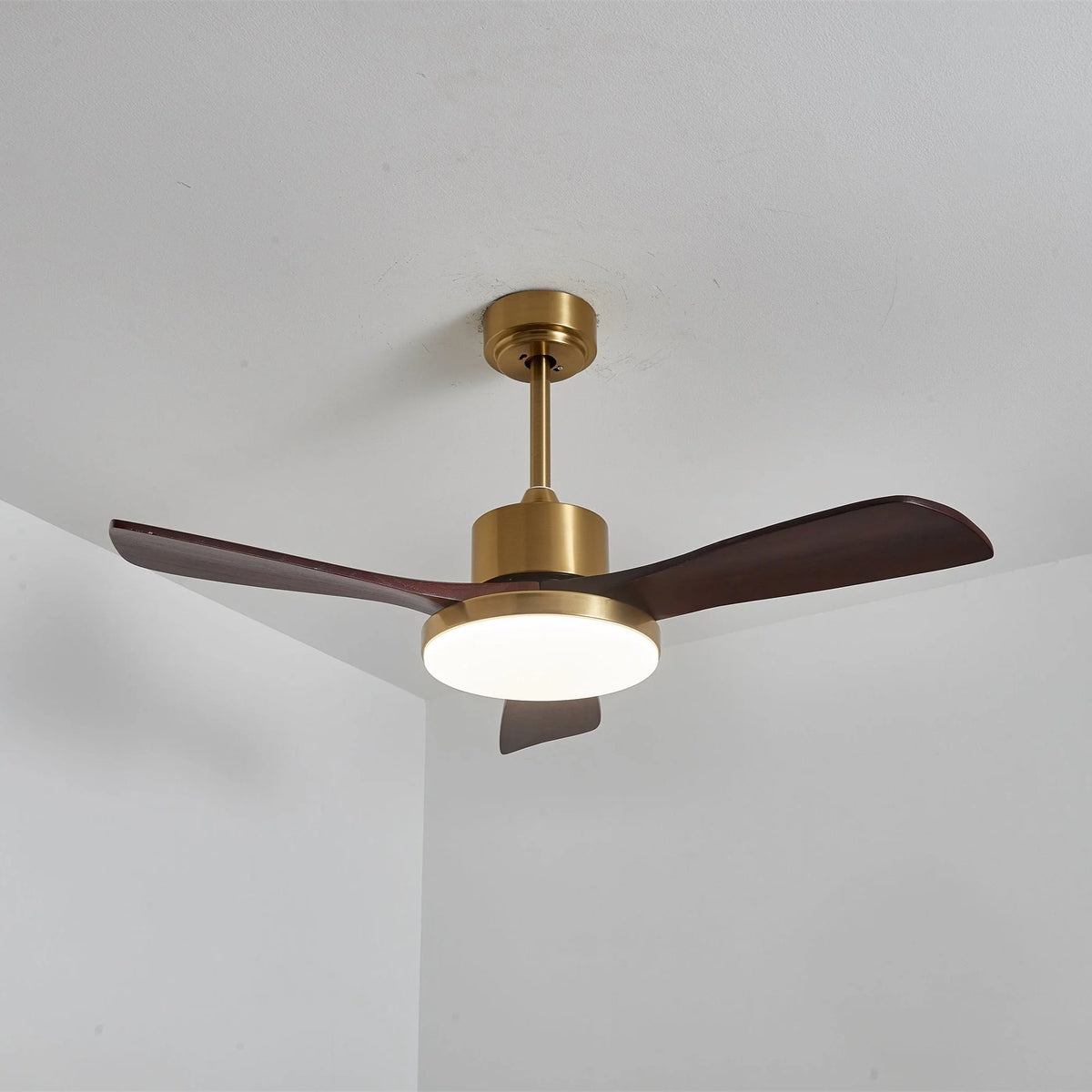 Ceiling Fan Wood Blades Integrated LED Remote Control
