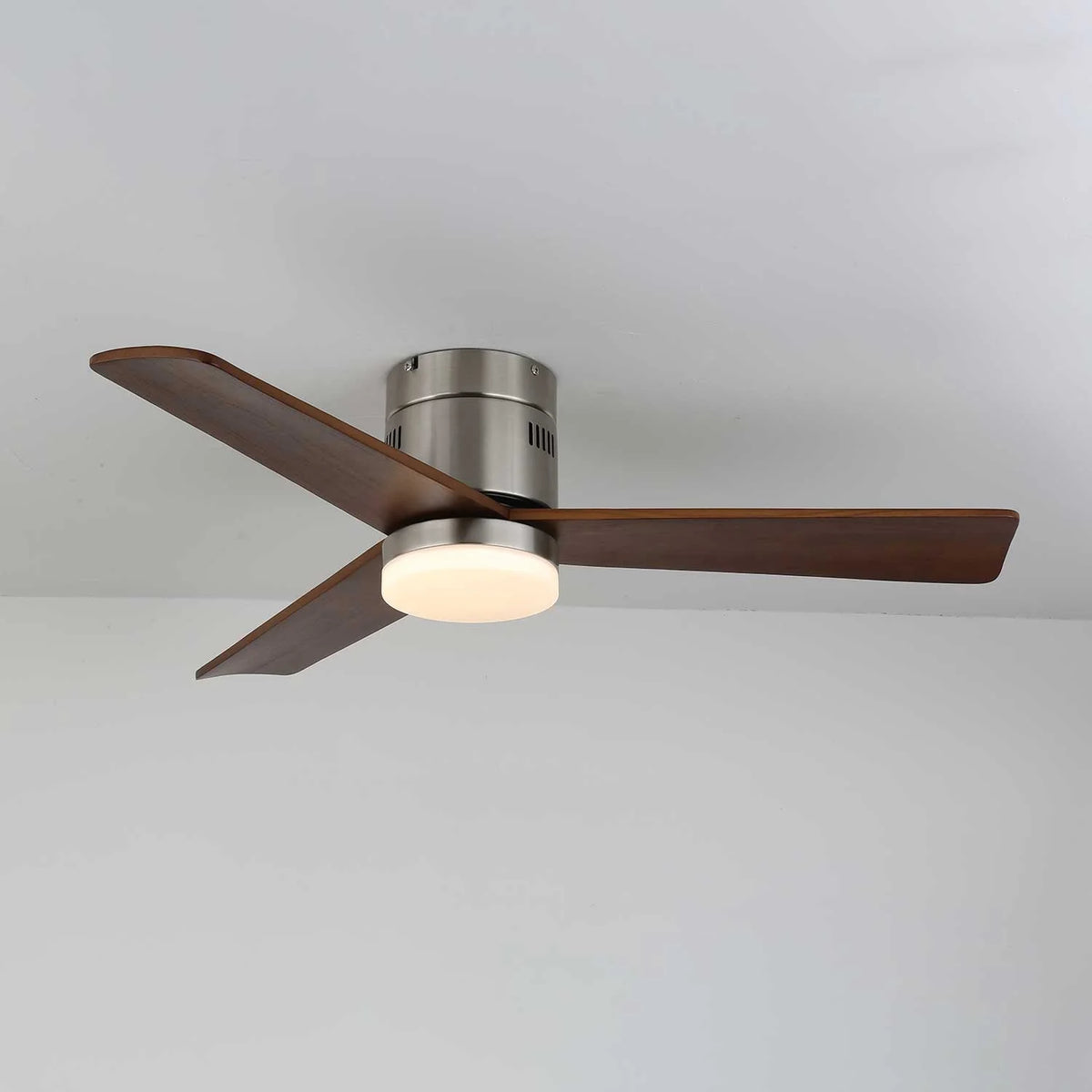 Ceiling Fan Wood Blades Integrated LED Remote Control