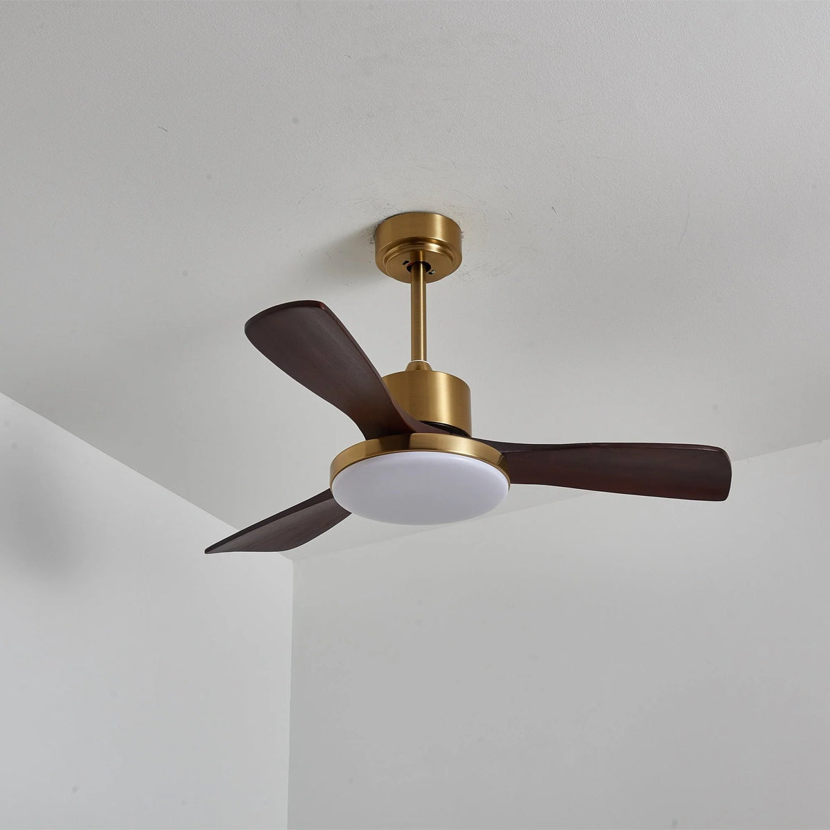 Ceiling Fan Wood Blades Integrated LED Remote Control