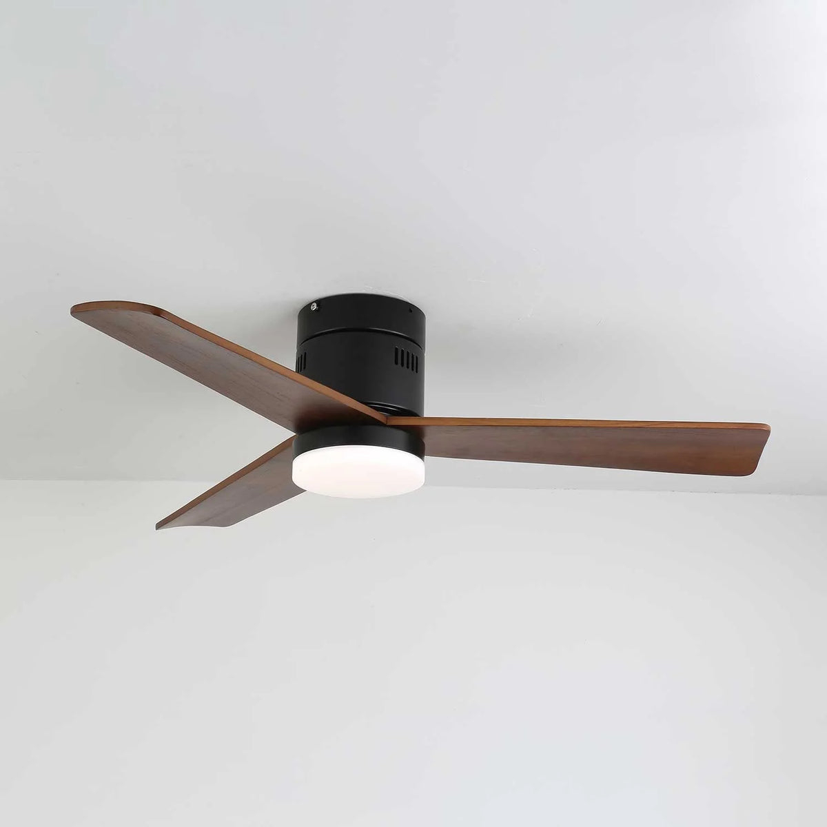 Ceiling Fan Wood Blades Integrated LED Remote Control