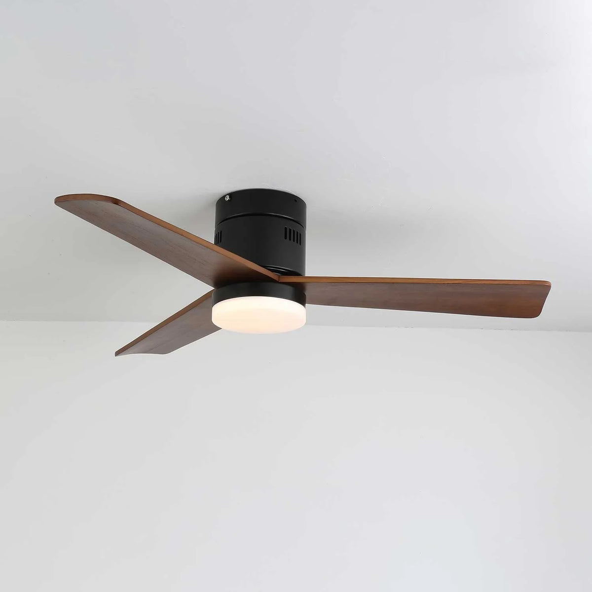 Ceiling Fan Wood Blades Integrated LED Remote Control