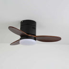 Ceiling Fan Wood Blades Integrated LED Remote Control