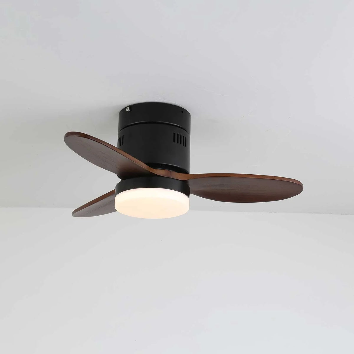 Ceiling Fan Wood Blades Integrated LED Remote Control