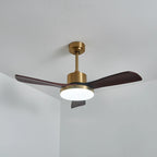 Ceiling Fan Wood Blades Integrated LED Remote Control
