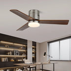 Ceiling Fan Wood Blades Integrated LED Remote Control