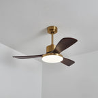 Ceiling Fan Wood Blades Integrated LED Remote Control