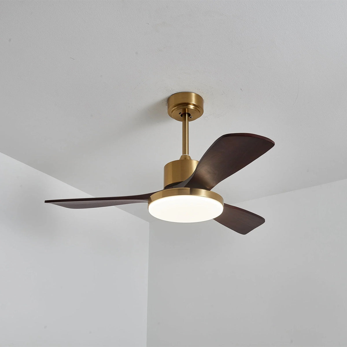Ceiling Fan Wood Blades Integrated LED Remote Control