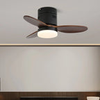 Ceiling Fan Wood Blades Integrated LED Remote Control