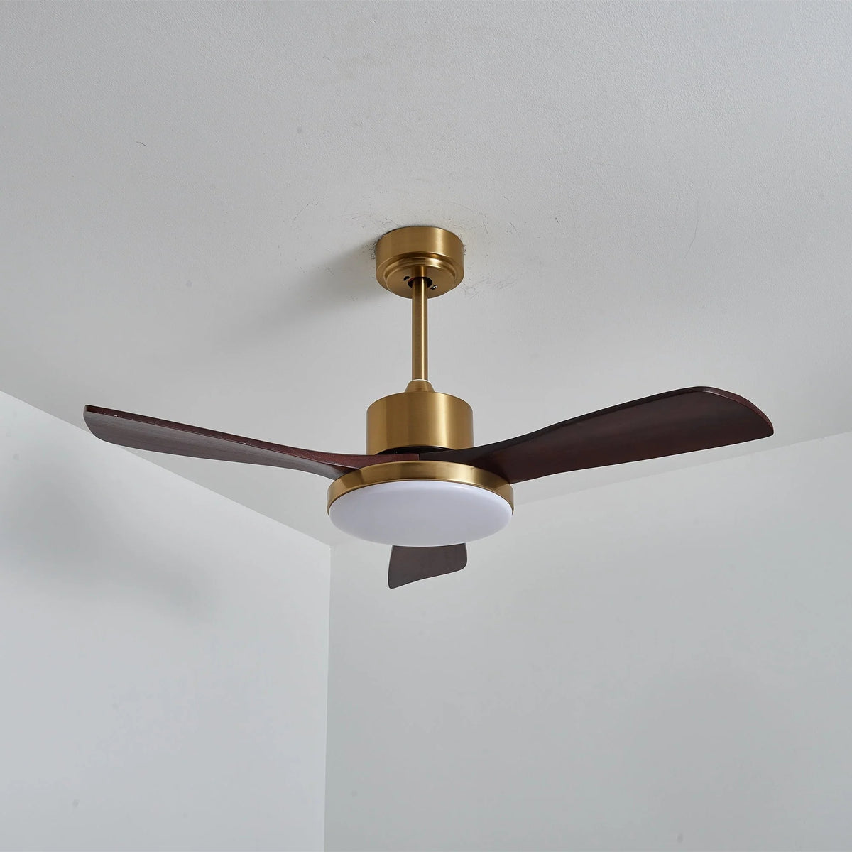 Ceiling Fan Wood Blades Integrated LED Remote Control