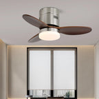 Ceiling Fan Wood Blades Integrated LED Remote Control