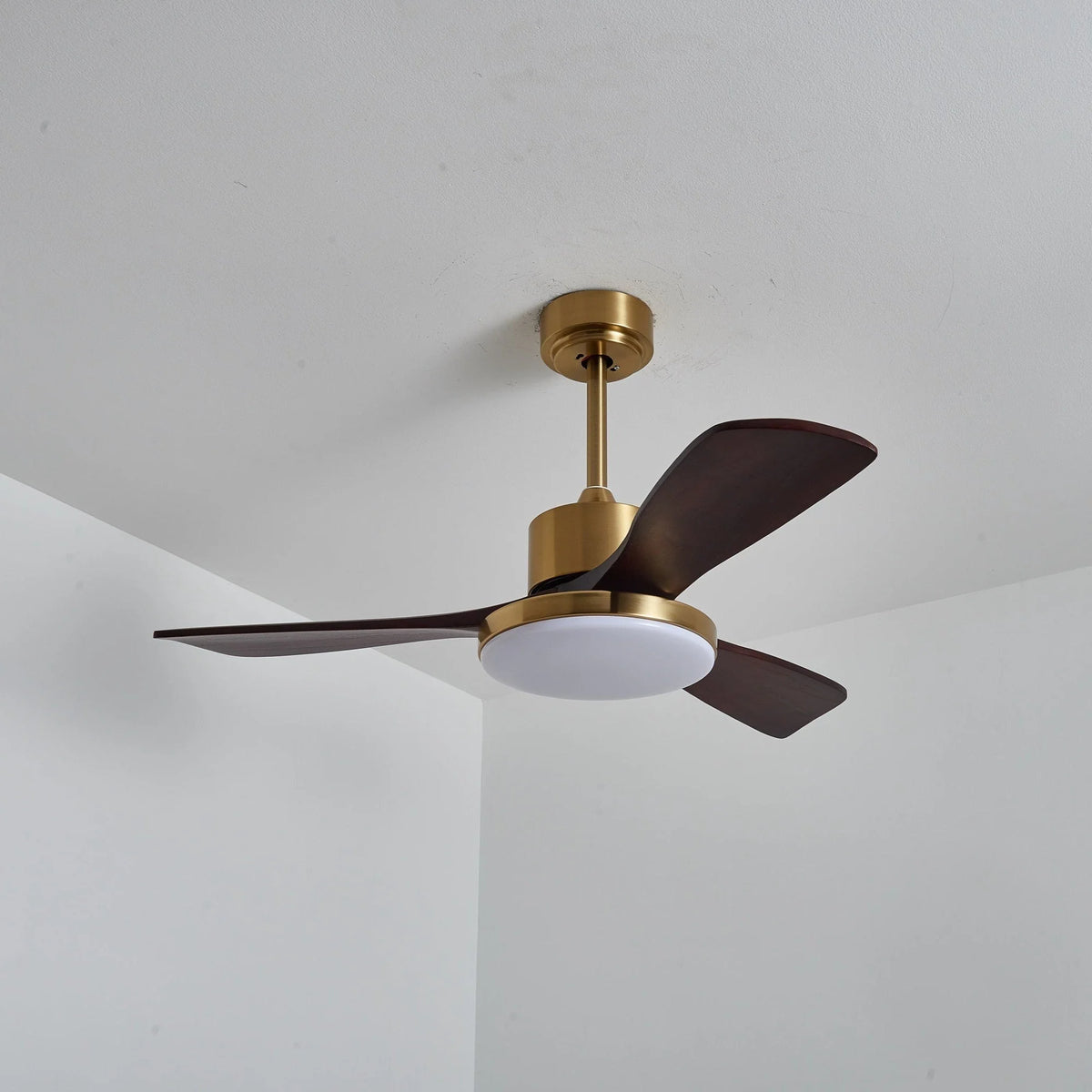 Ceiling Fan Wood Blades Integrated LED Remote Control