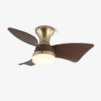 Ceiling Fan Wood-Grain Blades Dimmable LED & Remote
