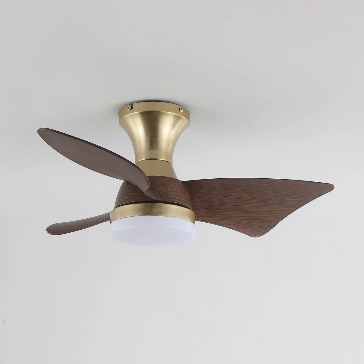 Ceiling Fan Wood-Grain Blades Dimmable LED & Remote
