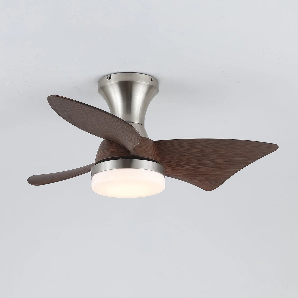 Ceiling Fan Wood-Grain Blades Dimmable LED & Remote