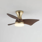 Ceiling Fan Wood-Grain Blades Dimmable LED & Remote