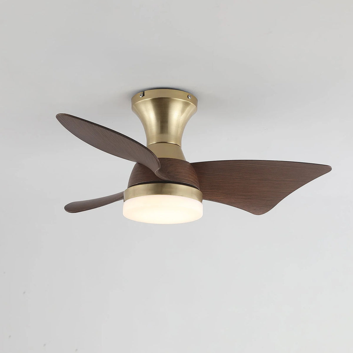 Ceiling Fan Wood-Grain Blades Dimmable LED & Remote
