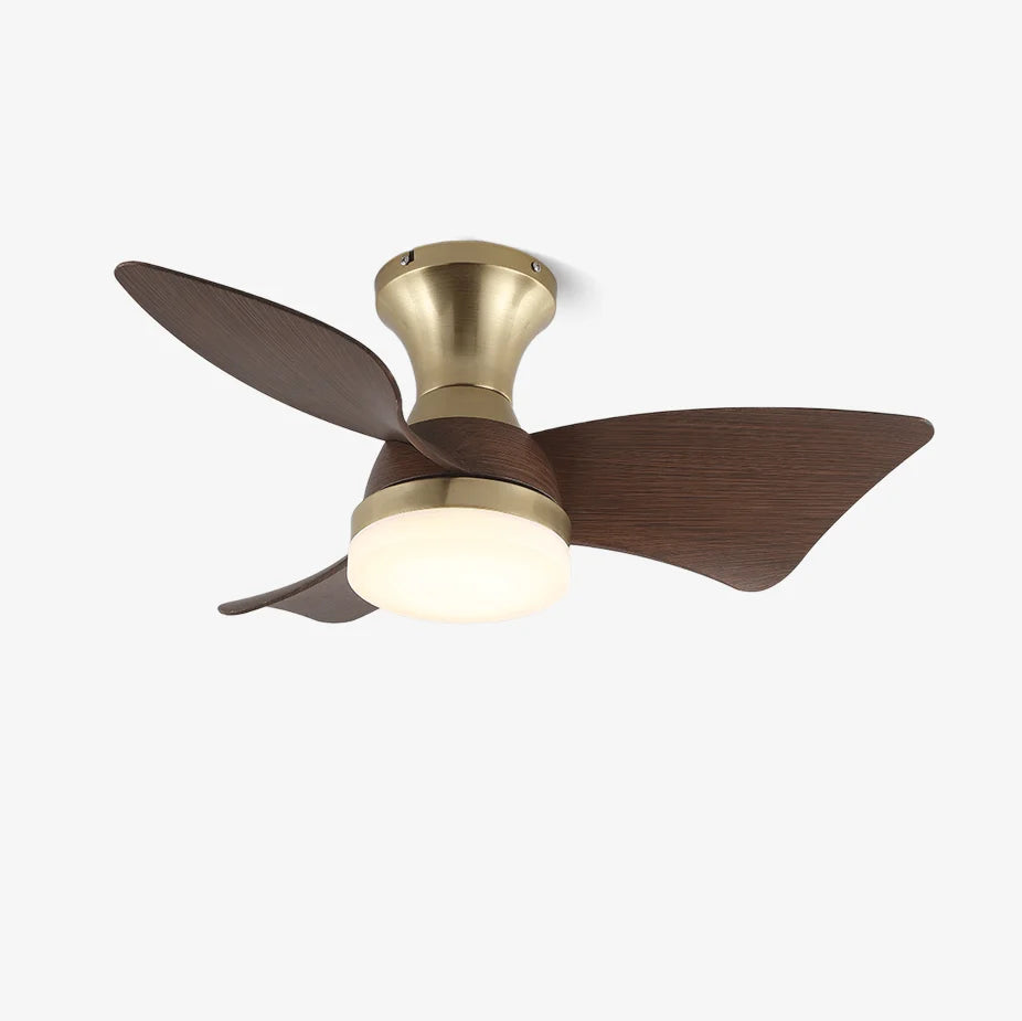 Ceiling Fan Wood-Grain Blades Dimmable LED & Remote