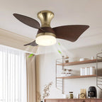 Ceiling Fan Wood-Grain Blades Dimmable LED & Remote