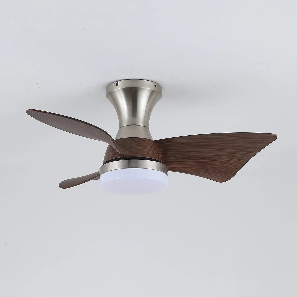 Ceiling Fan Wood-Grain Blades Dimmable LED & Remote