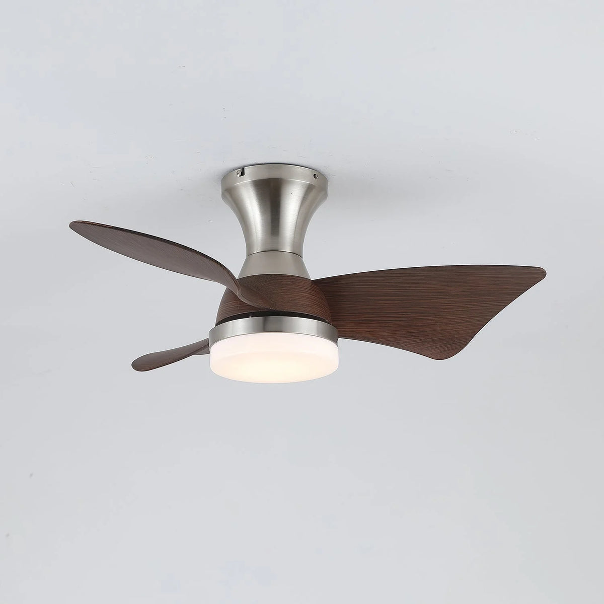 Ceiling Fan Wood-Grain Blades Dimmable LED & Remote