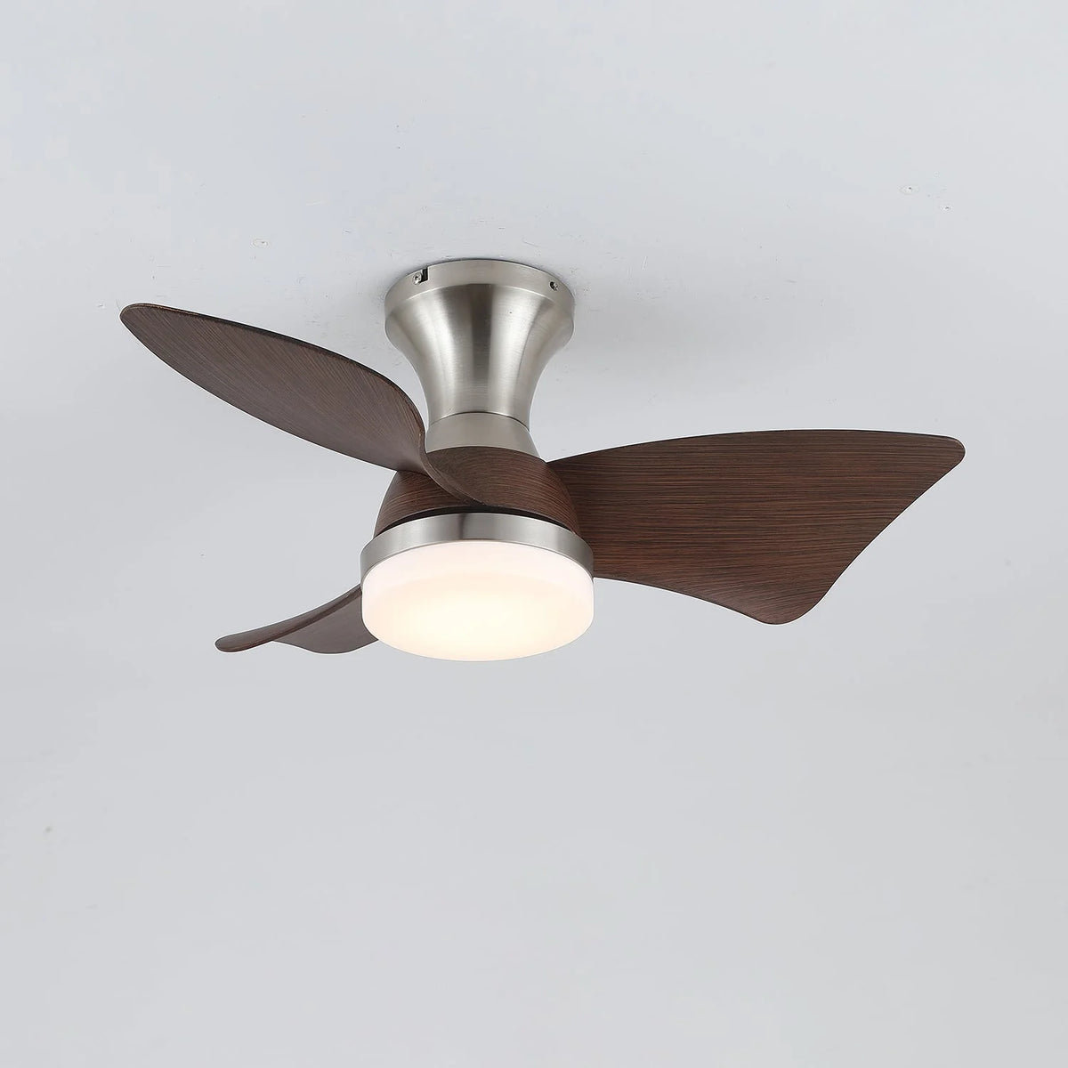 Ceiling Fan Wood-Grain Blades Dimmable LED & Remote
