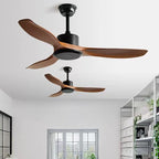 Ceiling Fan Wood Grain Whisper-Quiet Reversible Remote