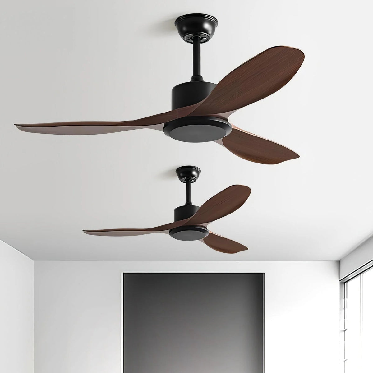 Ceiling Fan Wood Grain Whisper-Quiet Reversible Remote