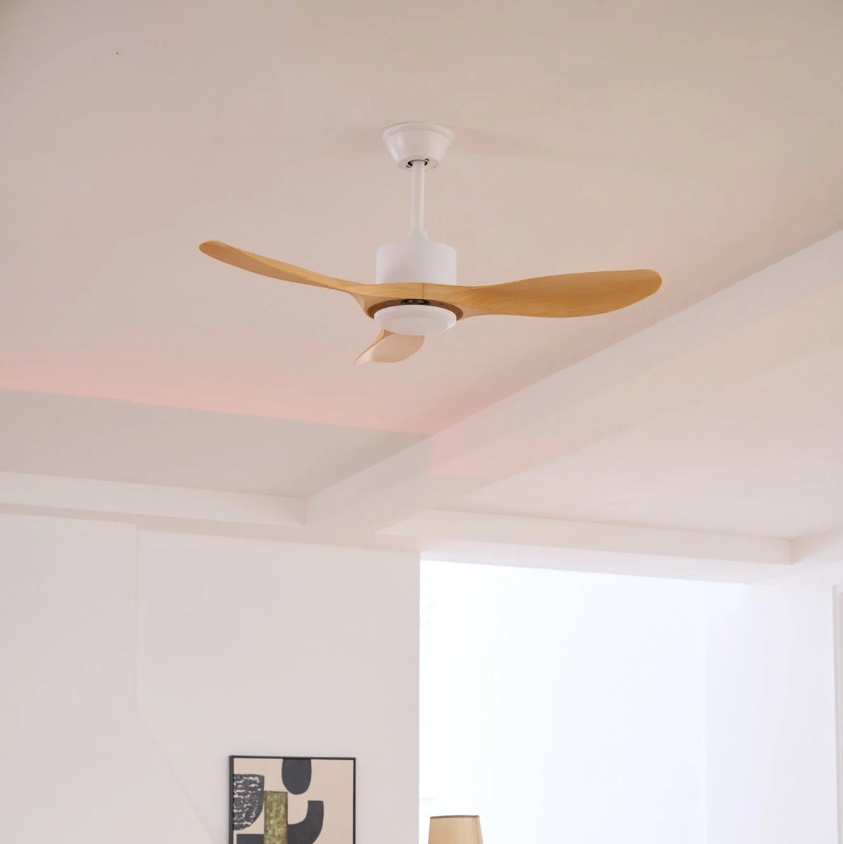 Ceiling Fan Wood Grain Whisper-Quiet Reversible Remote