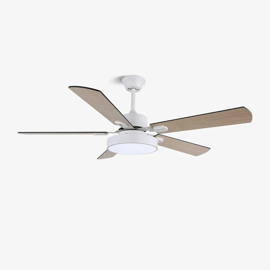 Ceiling Fan Wood-Look Blades Integrated LED Remote Control