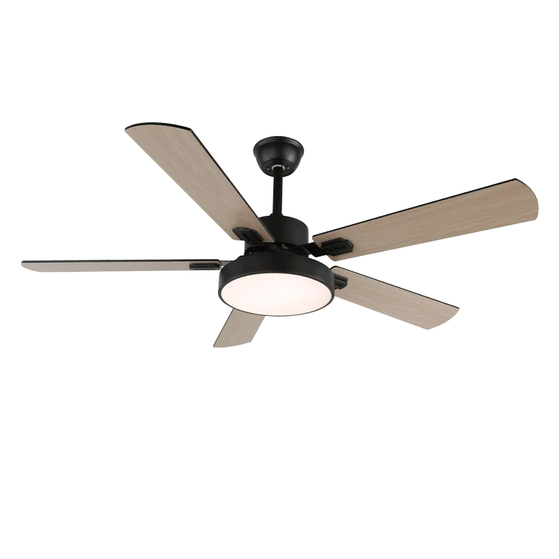 Ceiling Fan Wood-Look Blades Integrated LED Remote Control