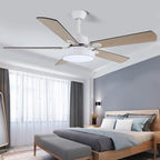 Ceiling Fan Wood-Look Blades Integrated LED Remote Control