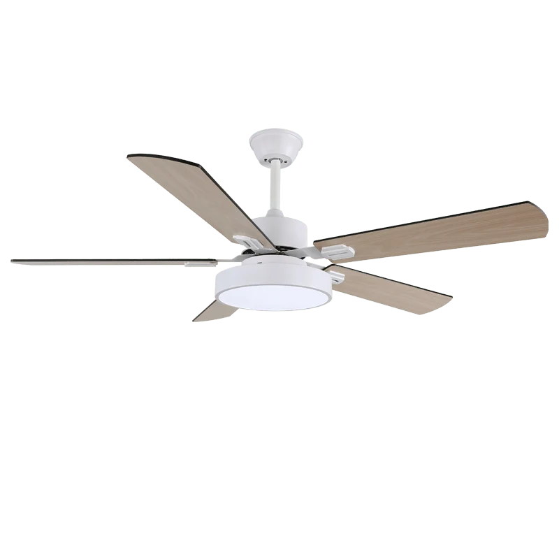 Ceiling Fan Wood-Look Blades Integrated LED Remote Control