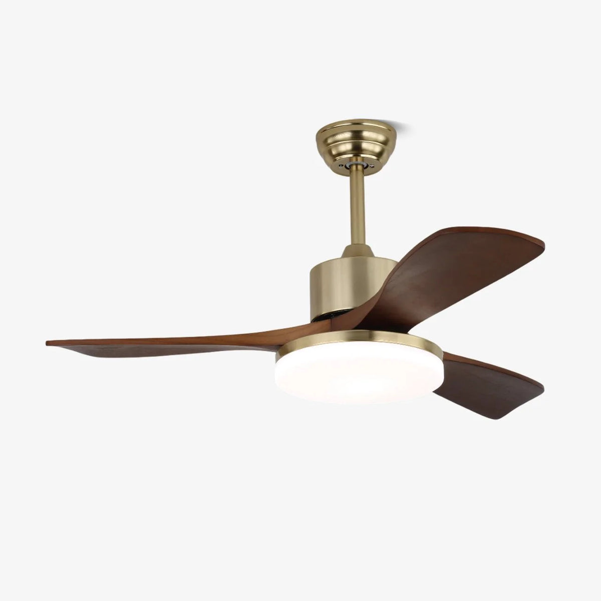 Ceiling Fan Wooden Blades 6-Speed Dimmable LED & Remote