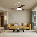 Ceiling Fan Wooden Blades 6-Speed Dimmable LED & Remote