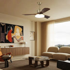 Ceiling Fan Wooden Blades 6-Speed Dimmable LED & Remote