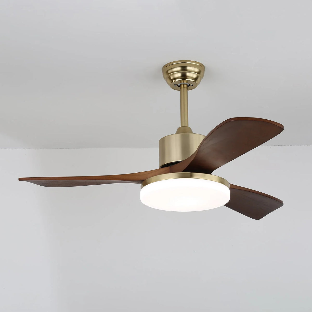 Ceiling Fan Wooden Blades 6-Speed Dimmable LED & Remote