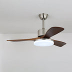 Ceiling Fan Wooden Blades 6-Speed Dimmable LED & Remote