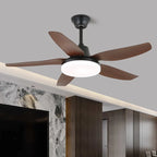 Ceiling Fan Wooden Blades Dimmable LED & Remote Control