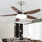 Ceiling Fan Wooden Blades Dimmable LED & Remote Control
