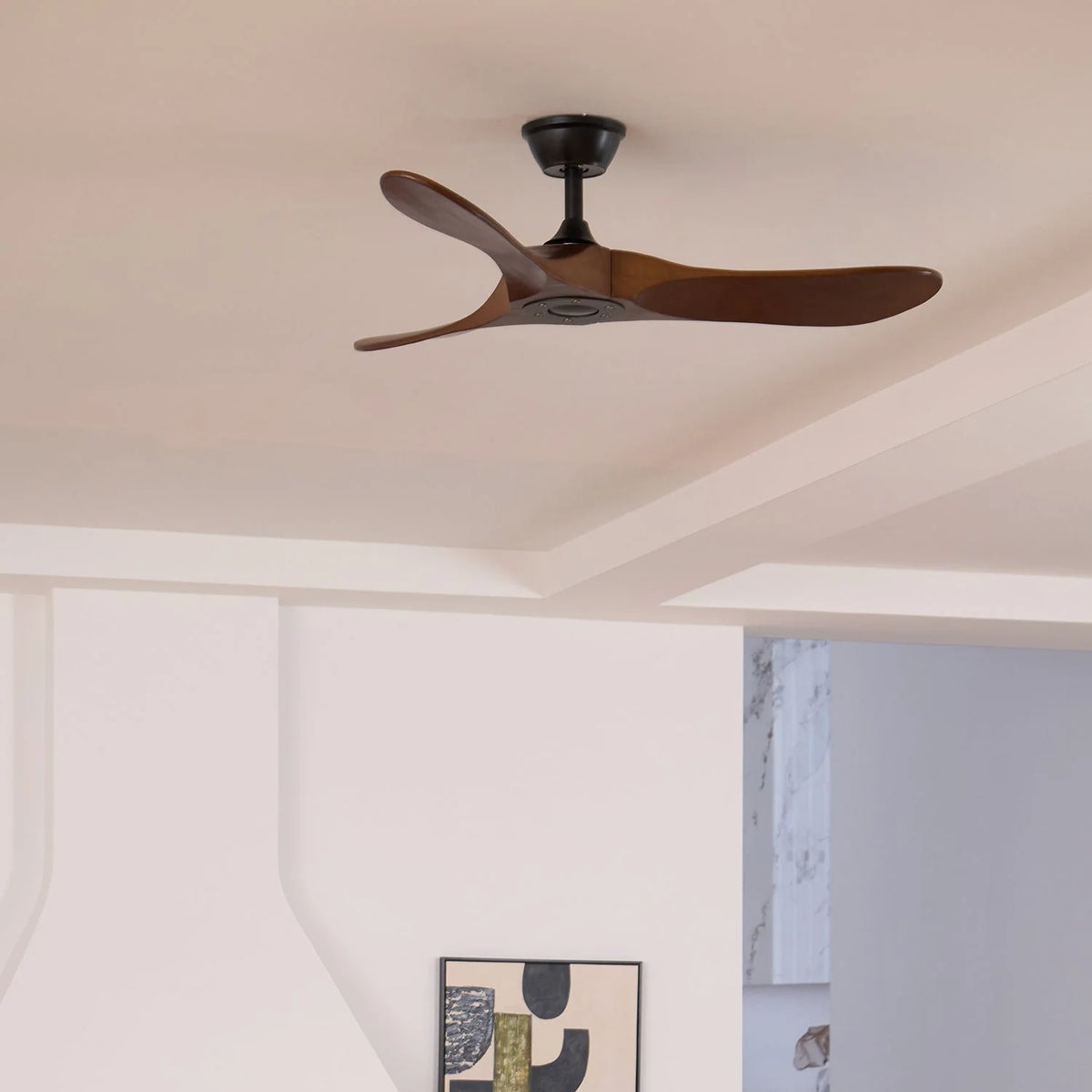 Ceiling Fan Wooden Blades Remote & 6 Speeds